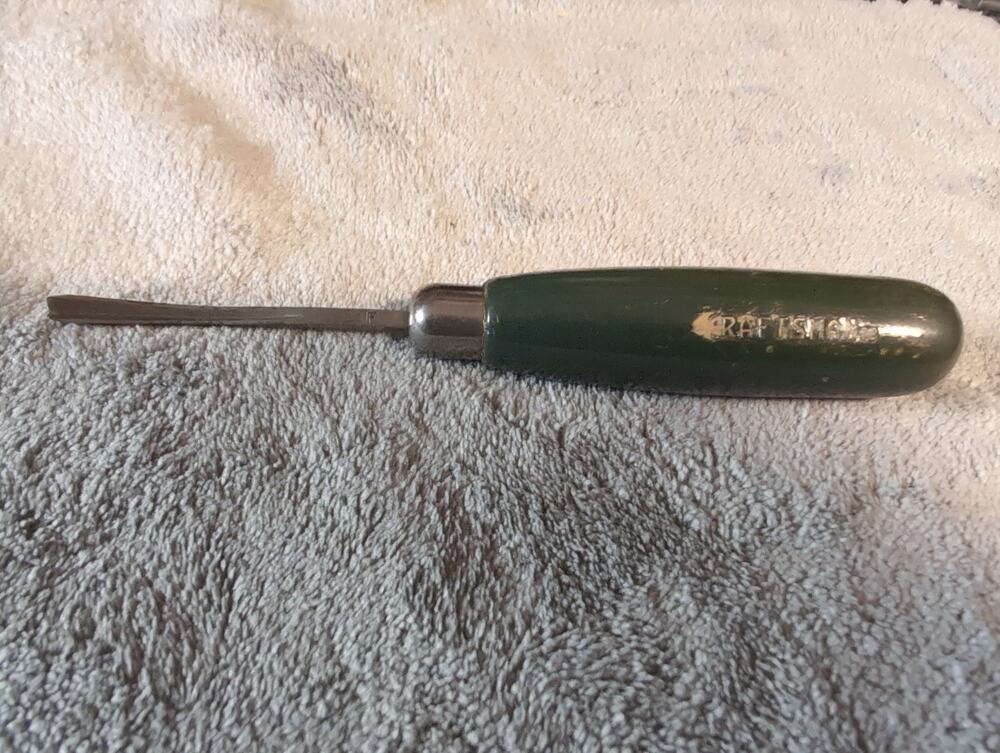 Vintage Craftsman F Straight Gouge Wood Carving Chisel Green U-Gouge